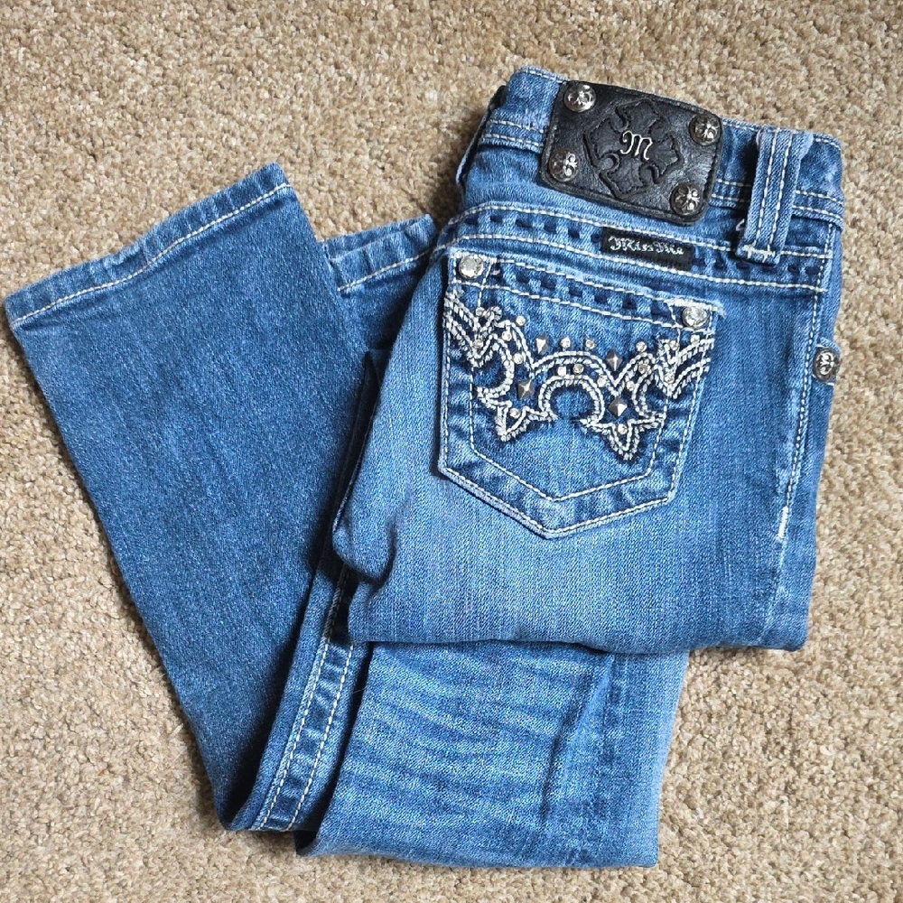 Miss Me Kids Blue Jeans with Silver Details